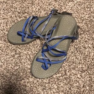 Chacos Womens 6 Merged Bleu Backless